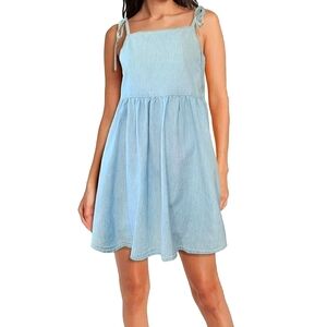 ASOS Curve - Denim Tie Strap Dress - Size 24